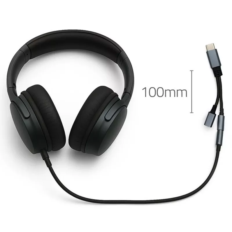 Adapter 2-in-1 USB-C naar USB-C en 3,5-mm-jack PD 15W