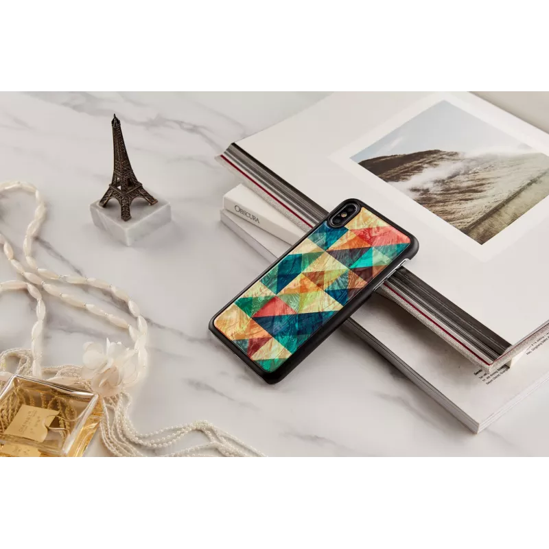 Telefoonhoesje iKins voor iPhone XS Max — mozaïekpatroon, zwart
