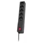 Stroomverlengsnoer Lestar 1,5 m zwart met schakelaar en indicatie, 10 A, 250 V, 460 W