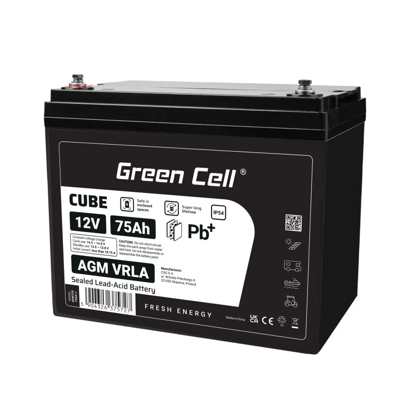 Batterij AGM VRLA 12V 75Ah IP54