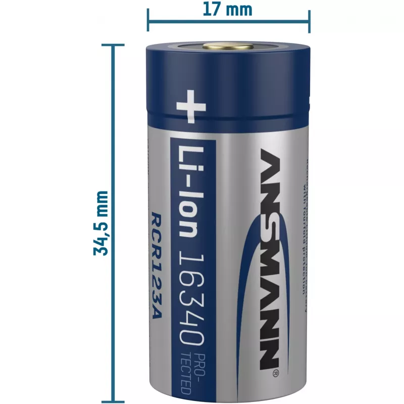 Ansmann 16340 Li-Ion accu 850 mAh 3,6 V micro-USB-ingang 1300-0015