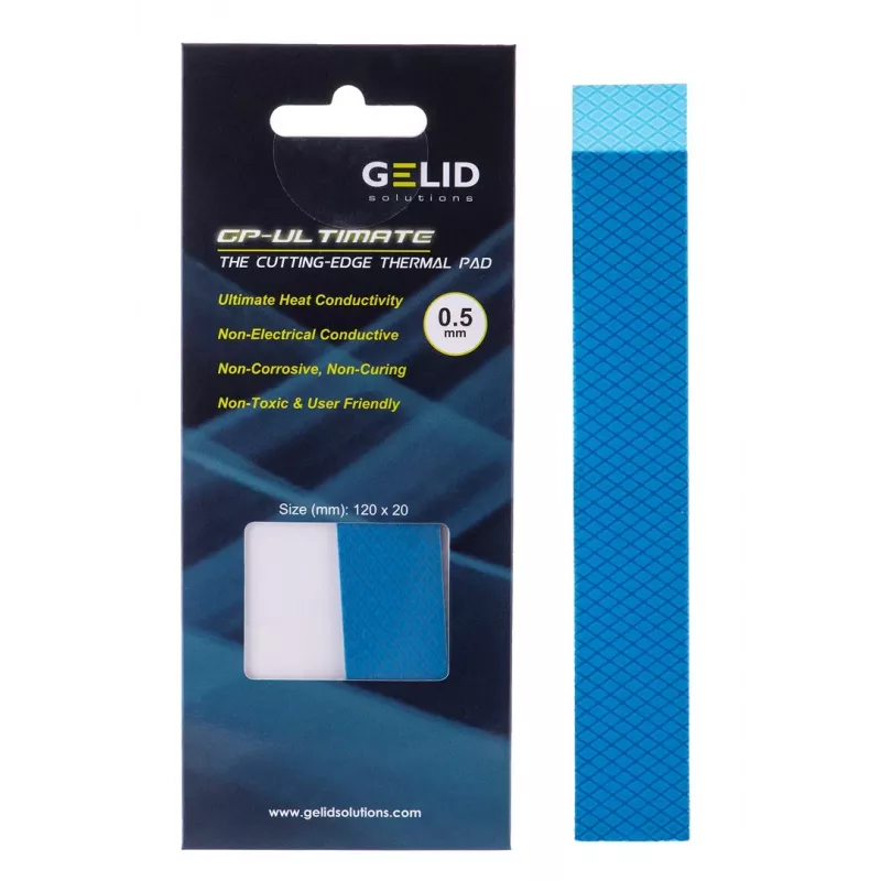 Warmtegeleidingspad Gelid TP-GP04-R-A 120×20×0,5 mm, dichtheid 3,2 g/cm³, grijs
