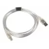 USB-2.0-kabel LANBERG CA-USBA-12CC-0018-TR, USB A (stekker) naar USB B (stekker), 1,8 m, transparant