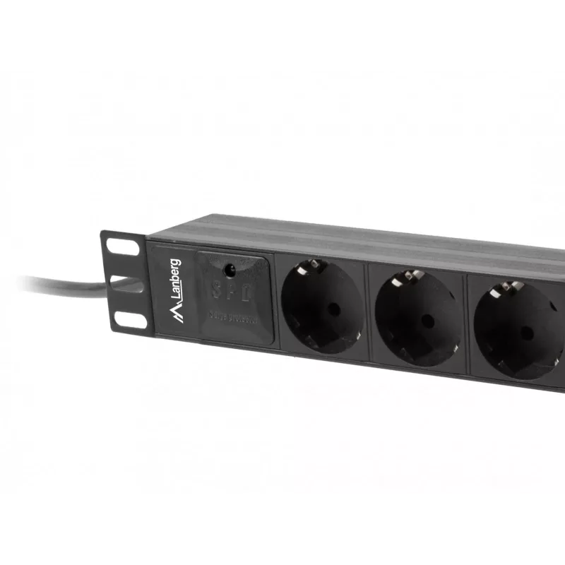 Lanberg PDU-03E-0200-BK Power Distribution Unit (PDU) 3 AC-uitgangen 1U zwart