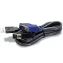 TRENDnet TK CU10 - toetsenbord-/video-/muis- (KVM-) kabel - USB Type A, 4-pin, HD-15 (M) - HD-15 (M) - 3,1m - zwart (TK-CU10)