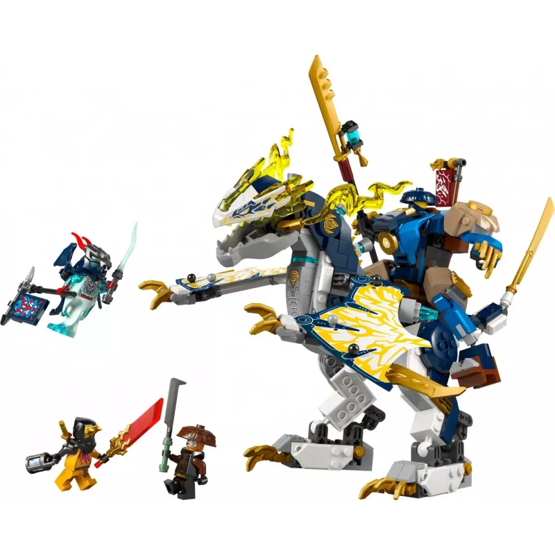 LEGO NINJAGO set 71843 Rogue's Mech Dragon Rider — 584 onderdelen, 4 minifiguren, 190 mm modelhoogte