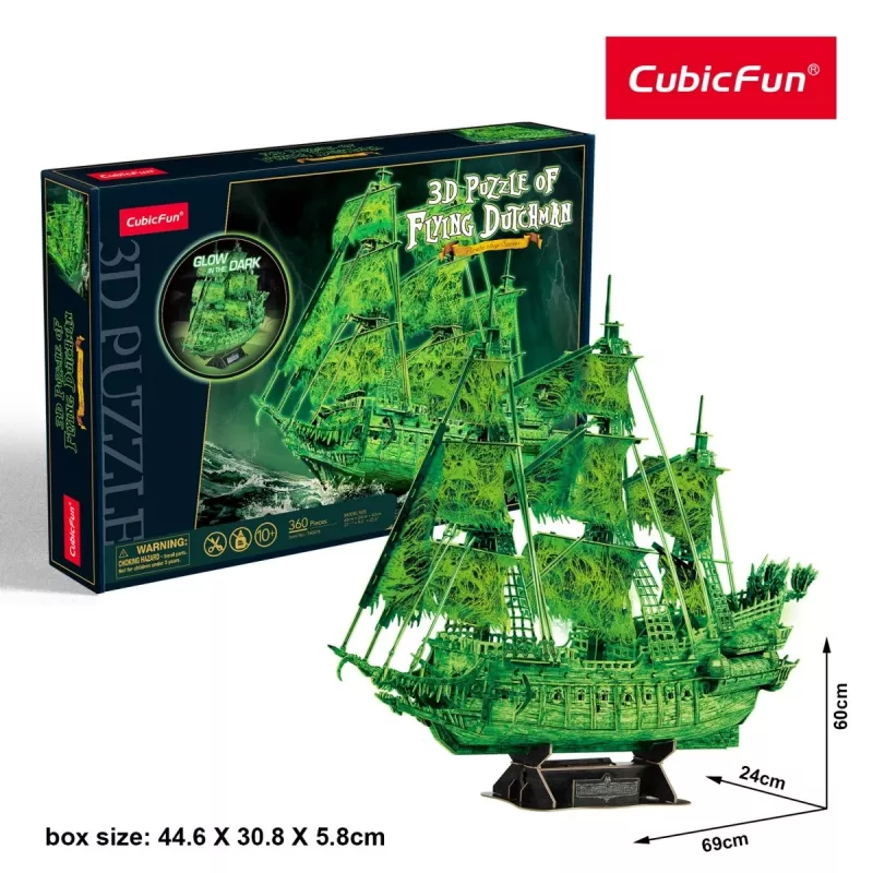 3D-puzzelmodel Vliegende Hollander, die in het donker oplicht, cubicfun 306-T4041H