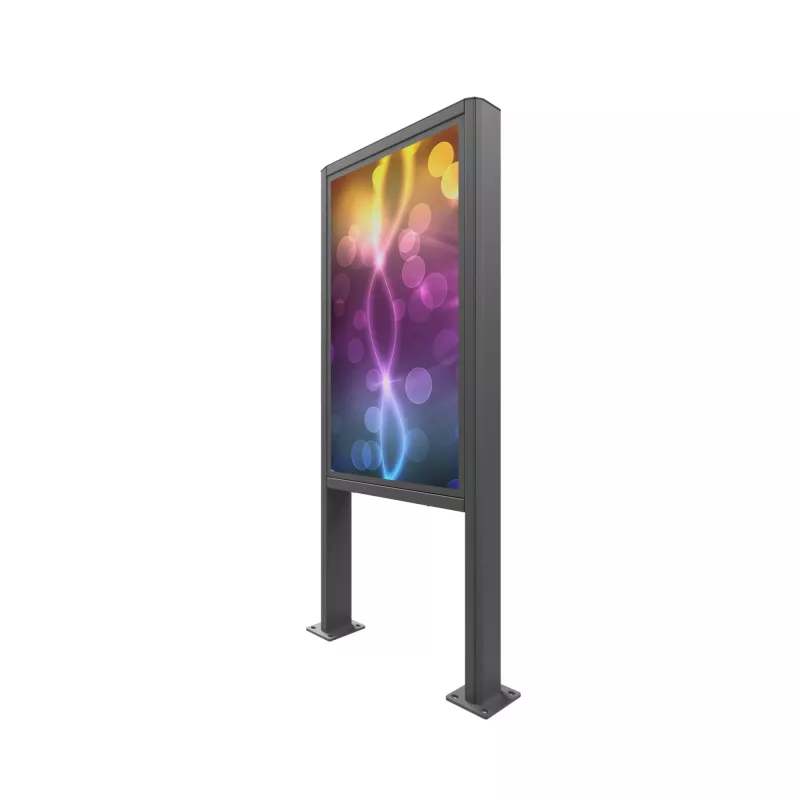 Edbak POK101 stalen behuizing voor digital signage display, zwart, staand 862x200x1981mm