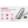 USB-C hub Unitek 7in1 aluminium PD 100W 5 Gbps — multiport-adapter met Power Delivery