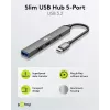 Goobay Slim 5-poorts USB-hub, USB-C™ naar USB-C™/USB-A, USB 3.2 (74460)