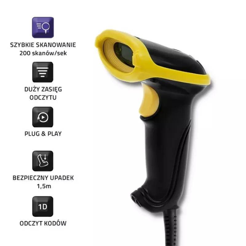 Handbarcodeleser Qoltec 50860