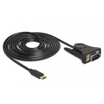 Delock 62964 USB-C naar serieel DB9 RS-232-adapter, 1,8 m, zwart