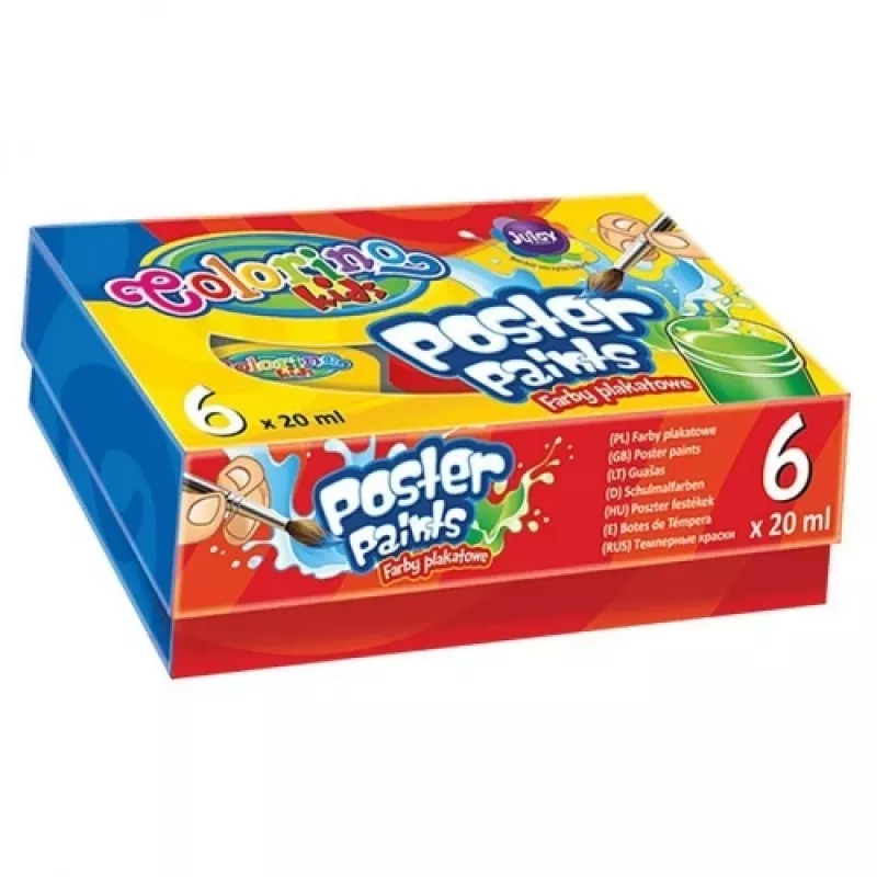 Colorino Kids plakkaatverf 6 kleuren 20 ml