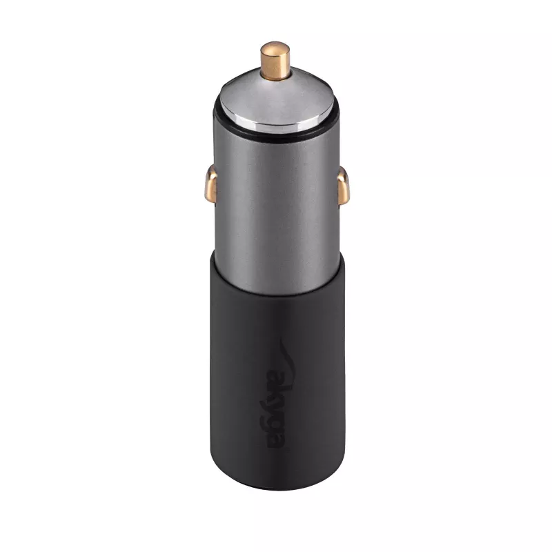 Akyga AK-CH-26 GaN-auto-oplader 12/24 V, 100 W, USB-C PD 3.0 + USB-A QC 3.0, grijs