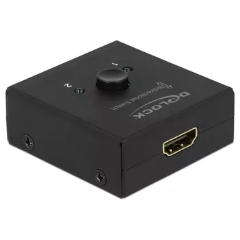 DeLock HDMI 2-1 bidirectioneel 4K 60 Hz compact - retail box - video-/audioswitch - 2 x HDMI - desktop (64072)