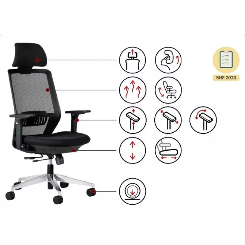 SPECTRUM ergonomische bureaustoel zwart