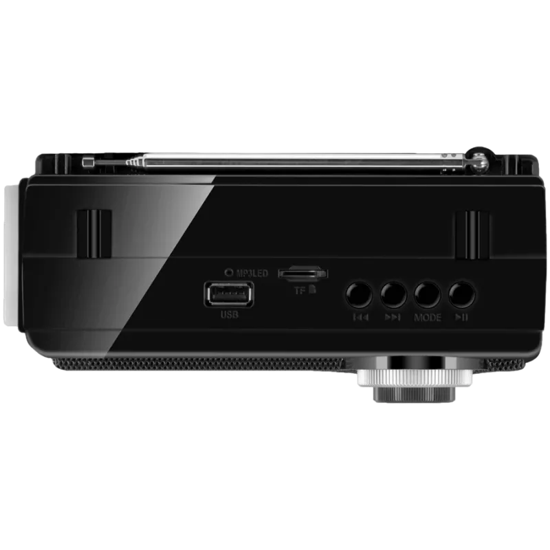 Luidspreker SVEN SRP-155, zwart (3W, Bluetooth, FM/AM/SW, USB, microSD, zaklamp, accu)
