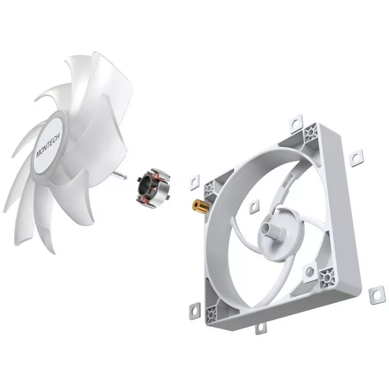 Behuizingsventilator-set Montech GF120 PWM ARGB 3-in-1 — 120mm PWM-ventilator met ARGB-verlichting
