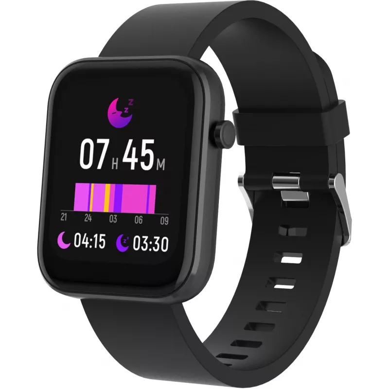 DENVER SW-182 - smartwatch met bandje - 4,3 cm (1,7 inch) display - Bluetooth - zwart (116111000580)