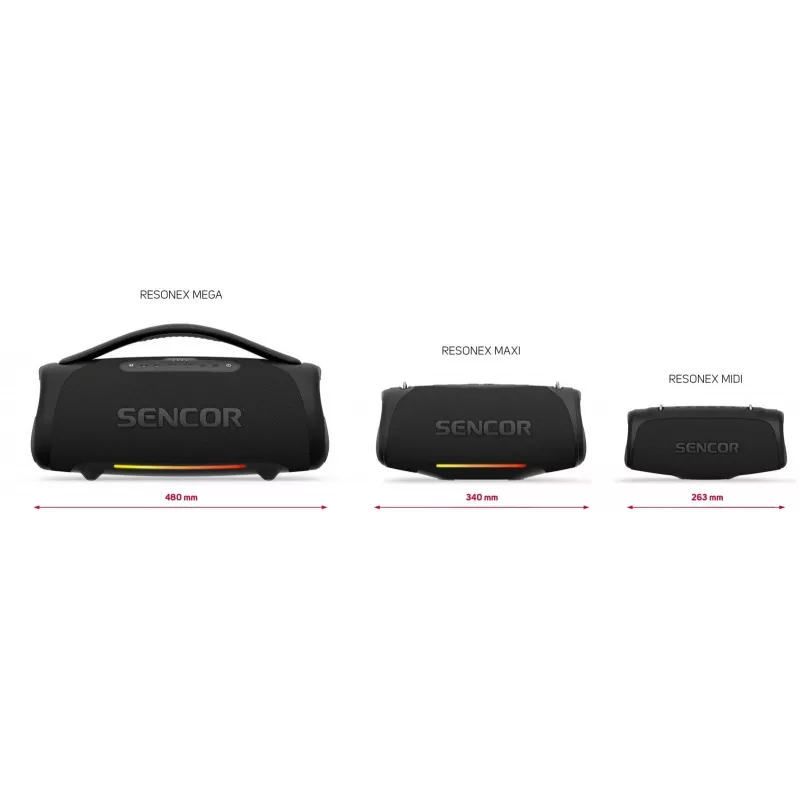 Sencor Resonex Mega draagbare Bluetooth-luidspreker, 190 W, IPX7, TWS, LED