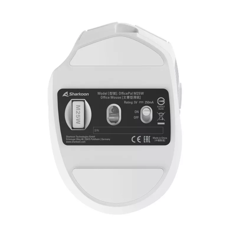 Sharkoon OfficePal M25W draadloze kantoormuis, rechtshandig, 4000 DPI