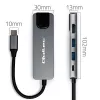 USB-C-hub QOLTEC 53795 5-in-1 met 100W PD, 2×USB-A, HDMI 4K, RJ45