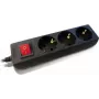 e+p E 46 Verlengkabel, 3 stopcontacten, 3 m, zwart