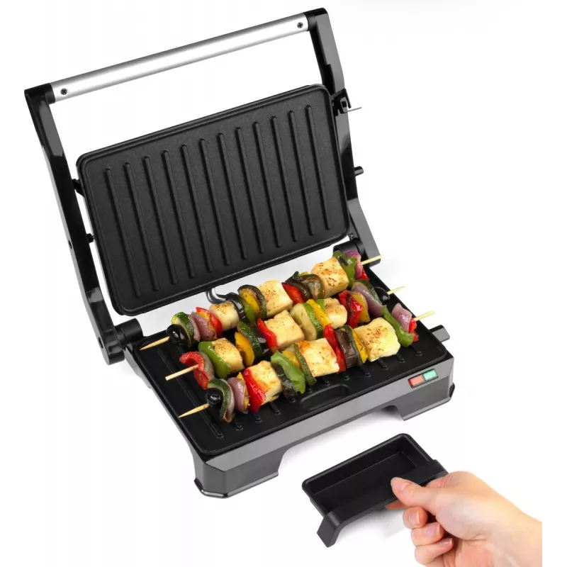 Elektrische 2-in-1 gezondheidsgrill Progress EK5854PVDE met antiaanbakplaten en instelbare temperatuur