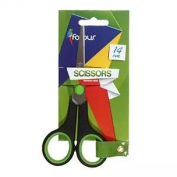 Schaar FORPUS FO60605 14 cm, gerubberde grepen, roestvrijstalen bladen