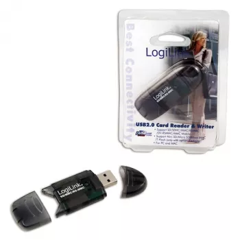 Kaartlezer LOGILINK CR0007 USB 2.0 voor SD/MMC, zwart, tot 480 Mbit/s