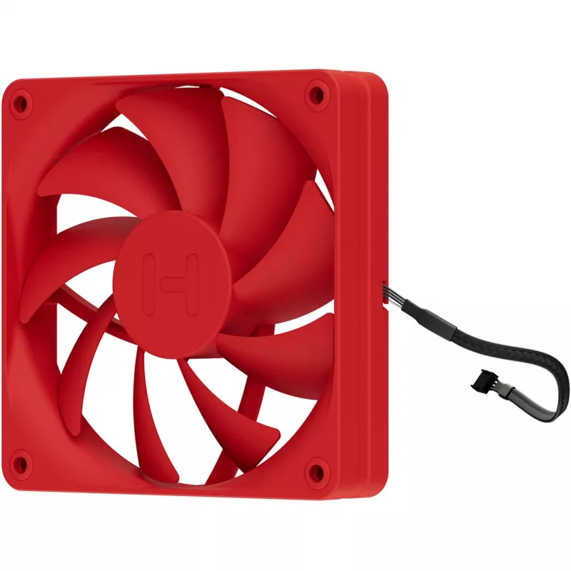 Computerventilator HYTE FA12-RR-4 120 mm, 1500 tpm, 72 m³/h, 1,6 mmH2O, fluïdumdynamisch lager, rood, 4-pack