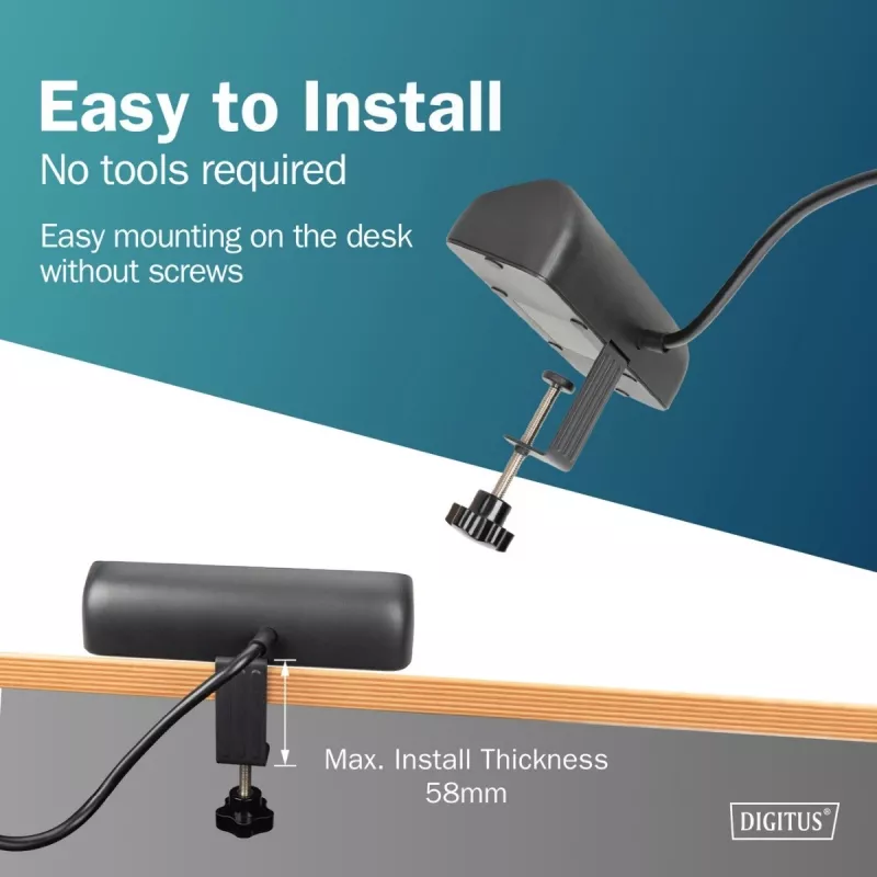 Meervoudig stopcontact DIGITUS 3-voudig met 2×USB-A & 1×USB-C, 3 AC-stopcontacten type E/F, 1,5 m kabel, zwart