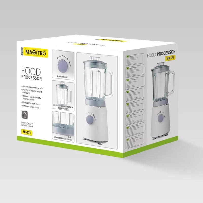 Keukenmachine Maestro MR-571 1200W wit/grijs — multifunctionele keukenmachine