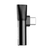 Baseus audio-adapter USB-C naar minijack 3,5 mm + USB-C (zwart)