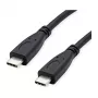 ROLINE RM USB 3.2 Gen 2 kabel, C-C, ST/ST, 4K UHD-1, 10Gbit/s, Emark, 100W, zwart, 1 m