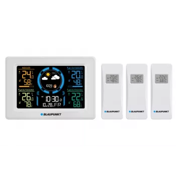 Draadloos weerstation BLAUPUNKT WS40WH met binnen-/buitentemperatuur- en luchtvochtigheidsmonitor