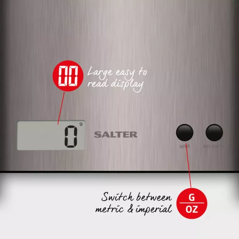 Keukenweegschaal Salter 1087 SSDRCEU16 Pro zilver