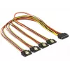 SATA-kabel DeLOCK 60158 0,5m SATA 15-pins 4 x SATA 15-pins meerkleurig
