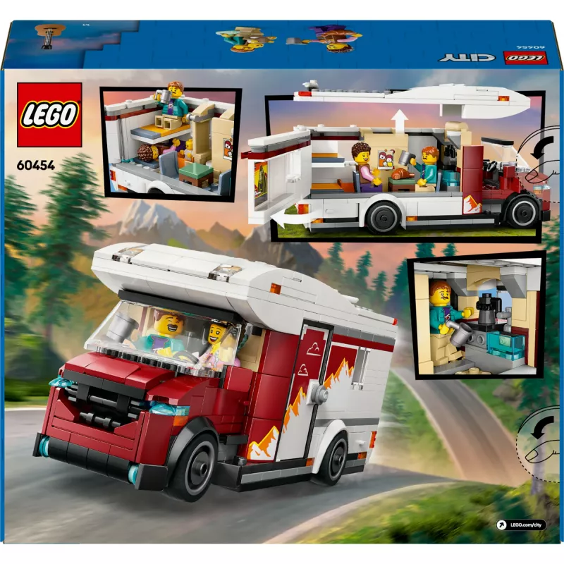Constructiespeelgoed LEGO City avontuurcamper 60454, 385 onderdelen, hoogte 80 mm, voor kinderen vanaf 6 jaar