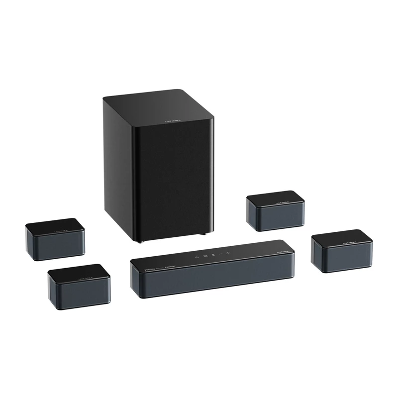 Luidspreker Ultimea Poseidon D80 zwart 7.1-kanalen, 8 luidsprekers, bedraad & draadloos, actieve subwoofer