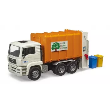 Bruder 02772 MAN TGA vuilniswagen met achterlader, speelgoedvoertuig