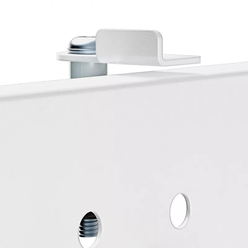 Bureaubladscheiding ergo office ER-301 W – 1116 mm brede stalen privacywand met magneetbord, wit, max. belasting 10 kg