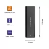 Qoltec 50312 M.2 NVMe SSD-behuizing, USB Type-C, zwart