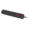 Overspanningsbeveiliging NATEC NSP-1713 zwart 5 AC-stopcontacten 1,5 m