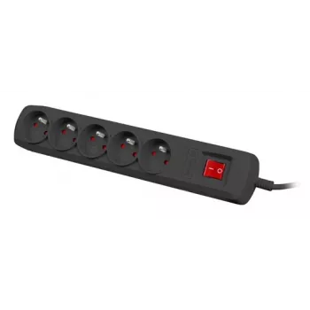 Overspanningsbeveiliging NATEC NSP-1713 zwart 5 AC-stopcontacten 1,5 m