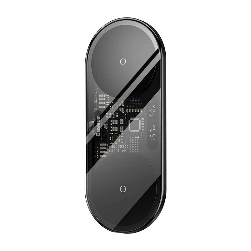 Baseus 2In1 20W digitaal LED-display hoofdtelefoon zwart draadloos opladen