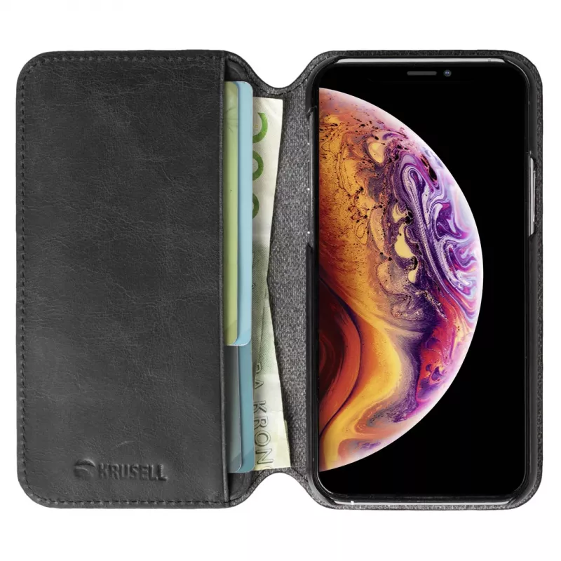 Krusell Sunne PhoneWallet Apple iPhone 11 Pro Max vintage zwart