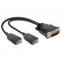 Videokabeladapter DeLOCK 65354 DMS naar 2 x DisplayPort zwart
