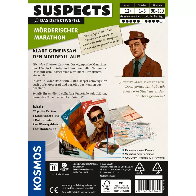 Suspects: Deadly Marathon, kaartspel