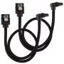 Corsair CC-8900278 Premium SATA-kabel met sleeve, gehoekt, 30 cm, zwart, verpakking van 2